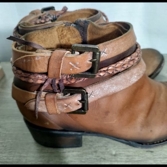 Freebird by Steven Tan Leather Booties with Braided Detail - Picture 3 of 8